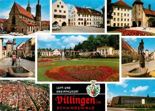 AK / Ansichtskarte Villingen Schwenningen Brunnen Muenster Kurgarten Luftaufnahme Kat. Villingen Schwenningen