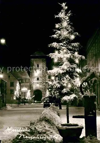 AK / Ansichtskarte Glueckwunsch Riettor Winter Villingen Neujahrwuensche Kat. Greetings