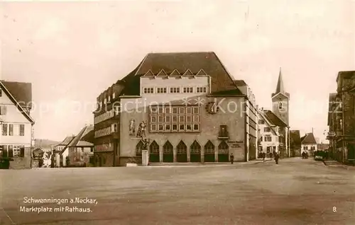 AK / Ansichtskarte Schwenningen Neckar Marktplatz Rathaus Kat. Villingen Schwenningen