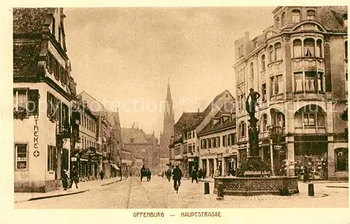 AK / Ansichtskarte Offenburg Hauptstrasse Neptunbrunnen Kat. Offenburg