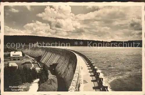 AK / Ansichtskarte Muldenberg Vogtland Talsperre Sperrmauer Stausee Bahnpost Kat. Schoeneck Vogtland