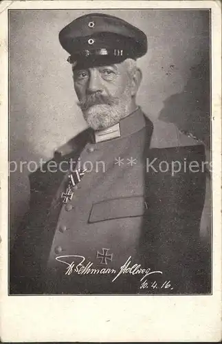 AK / Ansichtskarte Militaria Generaele Stab Deutschland  Reichskanzler Theobald Theodor Friedrich Alfred von Bethmann Hollweg Weltkrieg 1 Orden Bildniskarte / Militaria /