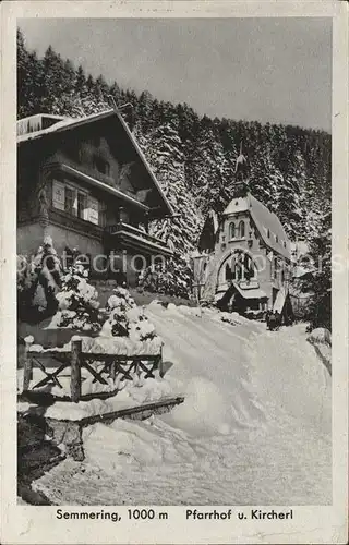 AK / Ansichtskarte Semmering Niederoesterreich Pfarrhof und Kircherl im Winter Kat. Semmering