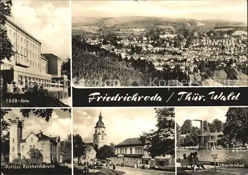 AK / Ansichtskarte Friedrichsrode Schloss Reinhardsbrunn Schwimmbad FDGB Heim Kat. Helbeduendorf