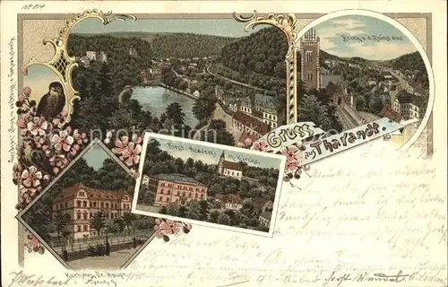 AK / Ansichtskarte Tharandt Panorama Kurhaus Forstakademie Ruine Litho Reichspost Kat. Tharandt