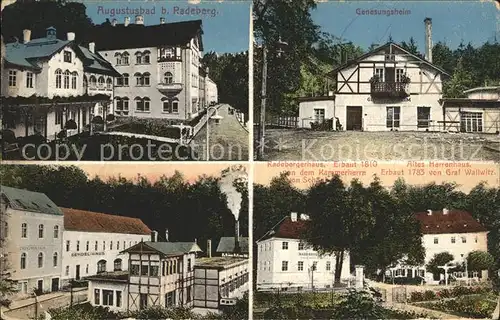 AK / Ansichtskarte Augustusbad Liegau Kurhaus Genesungsheim Altes Herrenhaus Dresdner Haus Seydelhaus