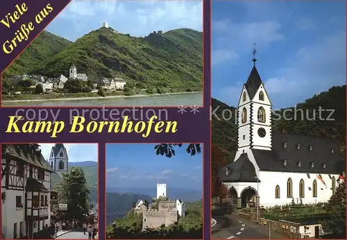 AK / Ansichtskarte Kamp Bornhofen Teilansichten Burg Kirche Ortspartie Kat. Kamp Bornhofen