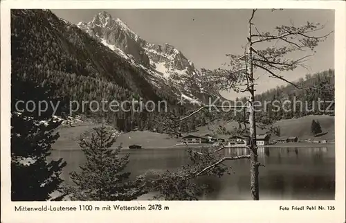 AK / Ansichtskarte Mittenwald Bayern Lautersee mit Wetterstein Kat. Mittenwald