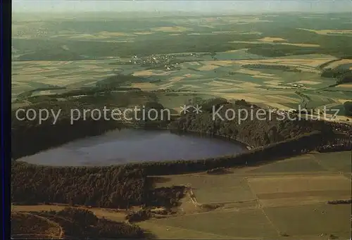 AK / Ansichtskarte Gillenfeld Eifel Pulvermaar Fliegeraufnahme