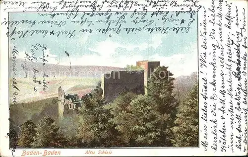 AK / Ansichtskarte Baden Baden Altes Schloss Ruine Litho Kat. Baden Baden