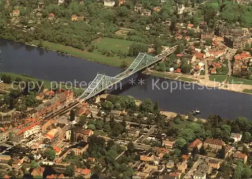 AK / Ansichtskarte Dresden Elbe Bruecke Blaues Wunder Fliegeraufnahme Kat. Dresden Elbe