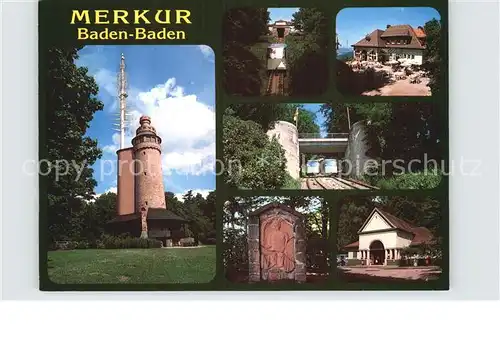 AK / Ansichtskarte Baden Baden Merkur Grosser Staufen Turm Berggaststaette Bergbahn Gedenkstein Kat. Baden Baden