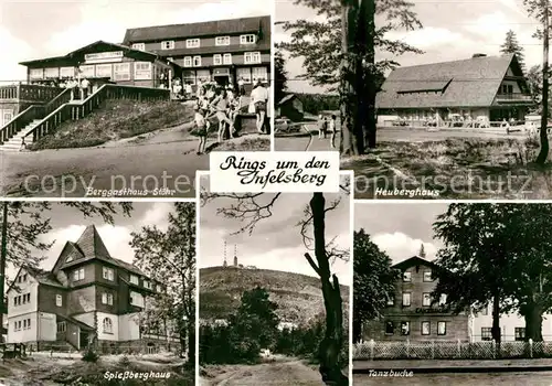 AK / Ansichtskarte Grosser Inselsberg Rund um den Inselsberg Berggasthaus Heuberghaus Tanzbuche Spiessberghaus Kat. Brotterode