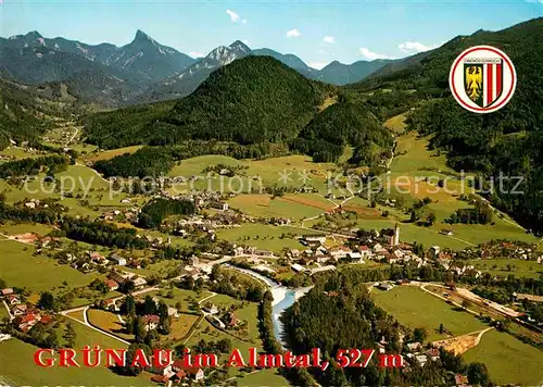 AK / Ansichtskarte Gruenau Almtal Fliegeraufnahme Kat. Gruenau im Almtal Salzkammergut