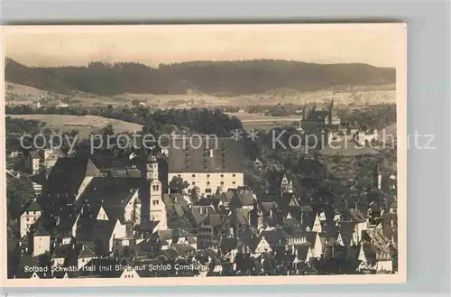 AK / Ansichtskarte Schwaebisch Hall Altstadt mit Kirche Blick auf Schloss Comburg Kat. Schwaebisch Hall