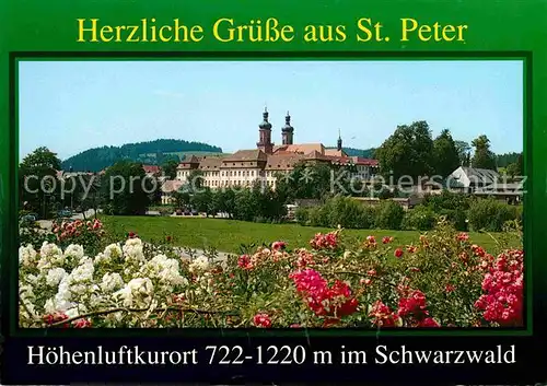 AK / Ansichtskarte St Peter Schwarzwald Blick zur Klosterkirche Blumenbeet Hoehenluftkurort Kat. St. Peter