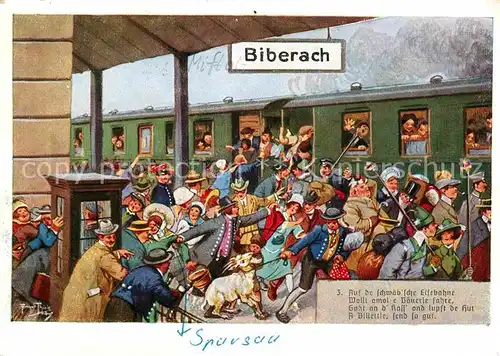 AK / Ansichtskarte Biberach Riss Bahnhof  Kat. Biberach an der Riss