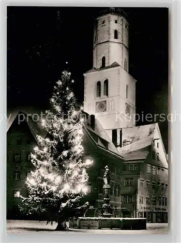 AK / Ansichtskarte Biberach Riss Marktbrunnen Weihnachten Kat. Biberach an der Riss