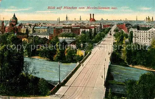 AK / Ansichtskarte Muenchen Blick vom Maximilineum Kat. Muenchen