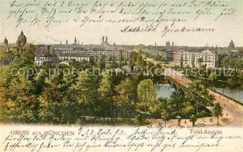 AK / Ansichtskarte Muenchen Panorama Isar Kat. Muenchen