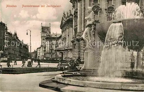 AK / Ansichtskarte Muenchen Nornenbrunnen Justizpalst Kat. Muenchen