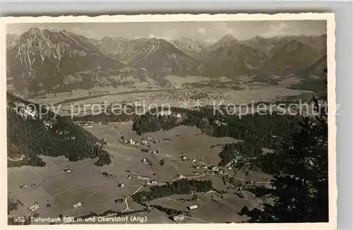 AK / Ansichtskarte Tiefenbach Oberstdorf Fliegeraufnahme Kat. Oberstdorf