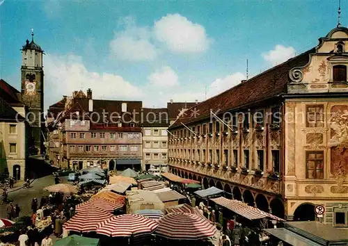 AK / Ansichtskarte Memmingen Marktplatz mit St Martinskirche Kat. Memmingen