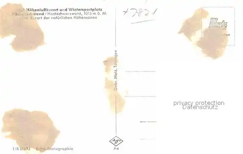 AK / Ansichtskarte Hoechenschwand Dorfmotiv Kat. Hoechenschwand