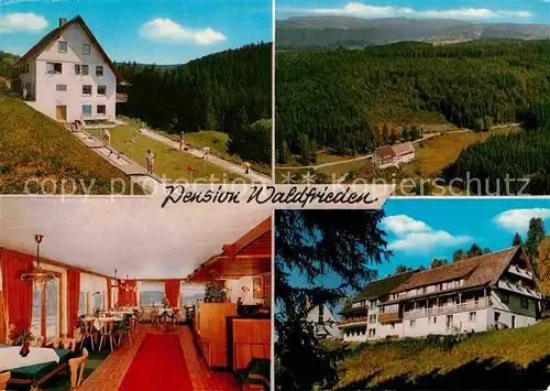 AK / Ansichtskarte Holzschlag Bonndorf Pension Waldfrieden Gastraum Panorama