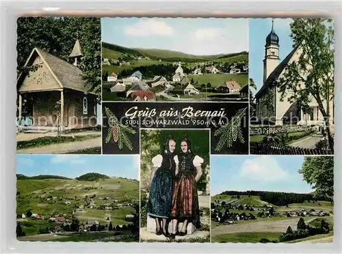 AK / Ansichtskarte Bernau Schwarzwald Kapelle Panorama Kirche Trachtenfrauen Kat. Bernau im Schwarzwald