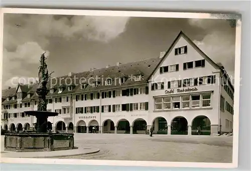 AK / Ansichtskarte Freudenstadt Cafe Rebstock am Marktplatz Brunnen Kat. Freudenstadt