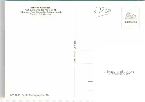 AK / Ansichtskarte Dietersweiler Pension Kalmbach Kat. Freudenstadt