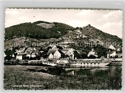 AK / Ansichtskarte Ruehle Oberweser Panorama Schaufeldampfer Kat. Bodenwerder