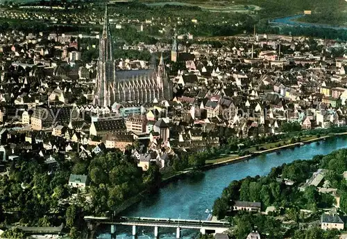 AK / Ansichtskarte Ulm Donau Fliegeraufnahme mit Muenster Kat. Ulm