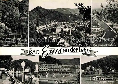 AK / Ansichtskarte Bad Ems Concordiaturm Russische Kirche Kurhaus Malbergbahn Kat. Bad Ems