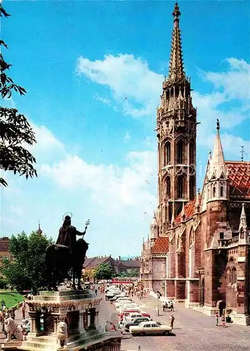 AK / Ansichtskarte Budapest Matthiaskirche und St Stefans Denkmal Kat. Budapest