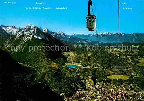 AK / Ansichtskarte Seilbahn Karwendelbahn Mittenwald Lautersee Ferchensee  Kat. Bahnen