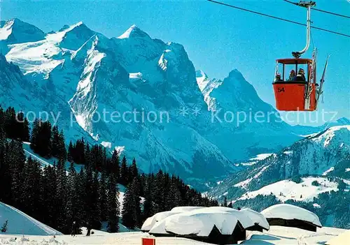 AK / Ansichtskarte Seilbahn Reuti Bidmi Maegisalp Wetterhorngruppe Eiger  Kat. Bahnen