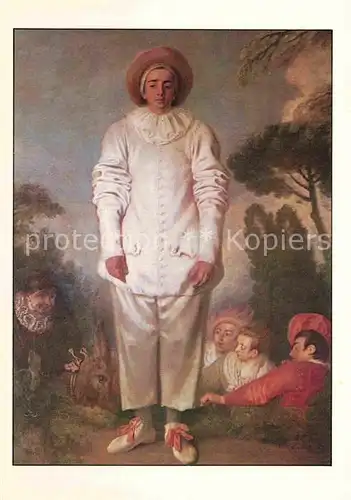 AK / Ansichtskarte Kuenstlerkarte Antoine Watteau Gilles 1718 1720 Regence Kat. Kuenstlerkarte