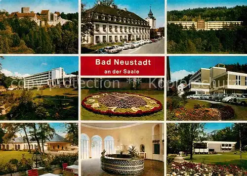 AK / Ansichtskarte Bad Neustadt Schloss Kurhaus Kurpark Blumenuhr Trinkbrunnen Kat. Bad Neustadt a.d.Saale