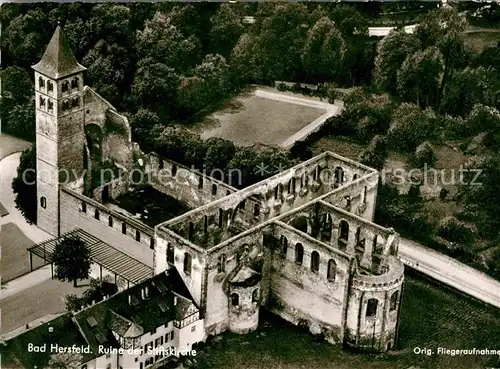 AK / Ansichtskarte Bad Hersfeld Fliegeraufnahme Ruine der Stiftskirche Kat. Bad Hersfeld