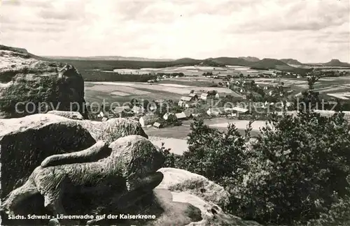 AK / Ansichtskarte Kaiserkrone Loewenwache Kat. Reinhardtsdorf Schoena