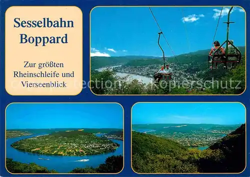 AK / Ansichtskarte Sessellift Boppard Rheinschleife Vierseenblick Kat. Bahnen