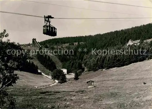 AK / Ansichtskarte Seilbahn Schoen Jungferngrund Sprungschanze FDGB Bergheim Oberwiesenthal Kat. Bahnen