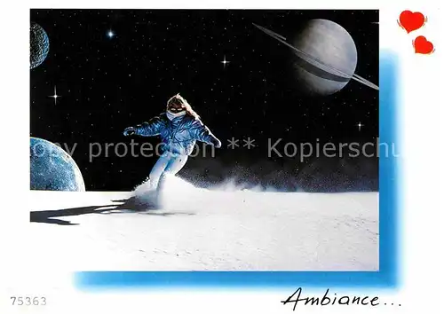 AK / Ansichtskarte Wintersport Snowboarden Weltall  Kat. Sport