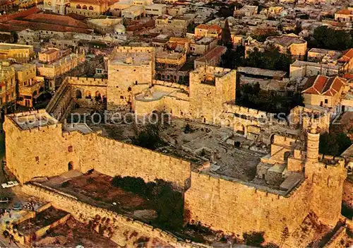 AK / Ansichtskarte Jerusalem Yerushalayim Fliegeraufnahme Zidadelle und Jaffa Tor Kat. Israel