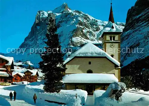 AK / Ansichtskarte Grindelwald Kirche Wetterhorn Kat. Grindelwald