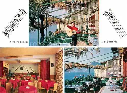 AK / Ansichtskarte Gandria Lago di Lugano Ristorante Antico Hausmusik Terrasse Luganersee Kat. Gandria