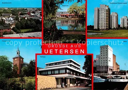 AK / Ansichtskarte Uetersen Hochhaeuser Klosterkoppel Hafen Klosterkirche Kat. Uetersen