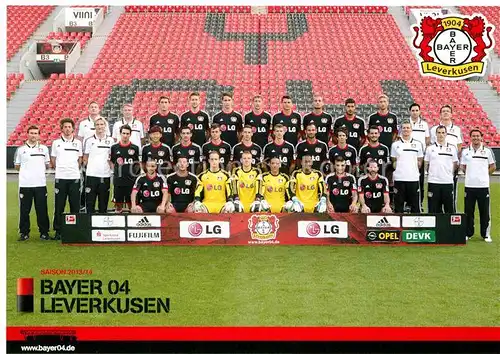 AK / Ansichtskarte Fussball Mannschaft Bayer 04 Leverkusen Saison 2013 14 Kat. Sport